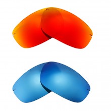 New Walleva Fire Red + Ice Blue Polarized Replacement Lenses For Maui Jim Ho'okipa MJ407 Sunglasses